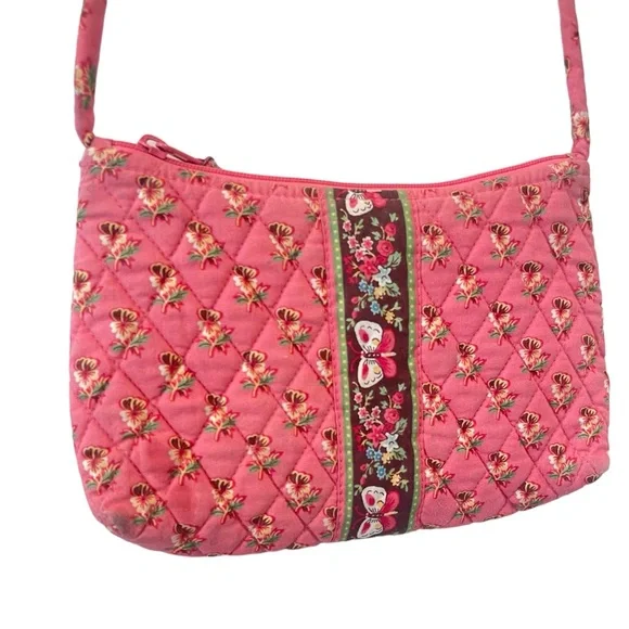 Vera Bradley Retired Pink Pansy Crossbody Bag - Picture 6 of 9
